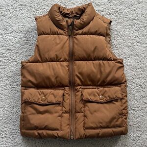 old navy tan puffer vest